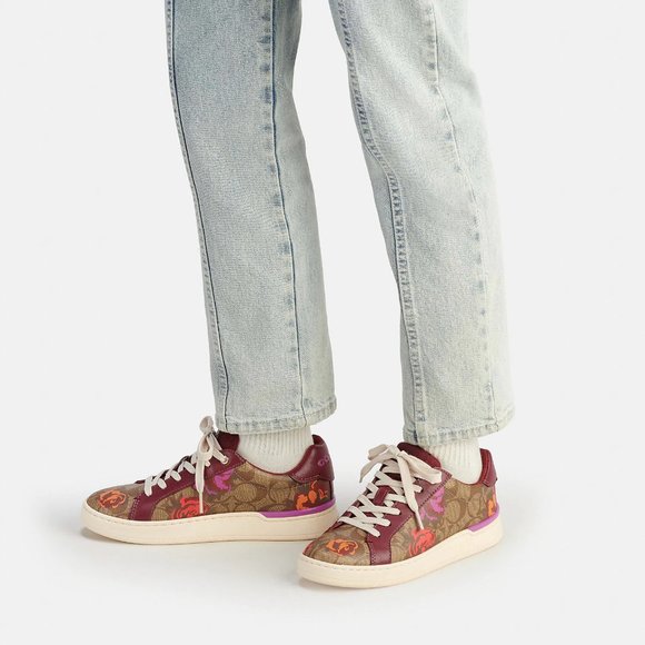 🌺 Coach Clip Low Top Sneaker In Signature Canvas With Floral Print - Picture 3 of 11